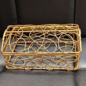 2/$20 *Clearance* Gold Wire Decorative Basket